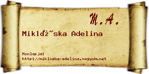 Miklóska Adelina névjegykártya